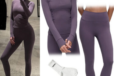 Kendall Jenner: Violet Zip Top and Leggings