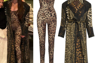 Khloé Kardashian: Leopard Catsuit and Coat