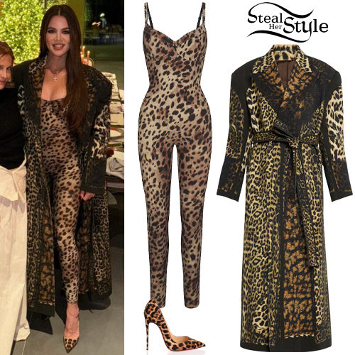 Khloé Kardashian: Leopard Catsuit and Coat