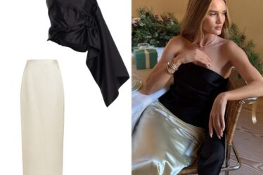 Rosie Huntington-Whiteley's The Row Nana Top & Bartelle Skirt