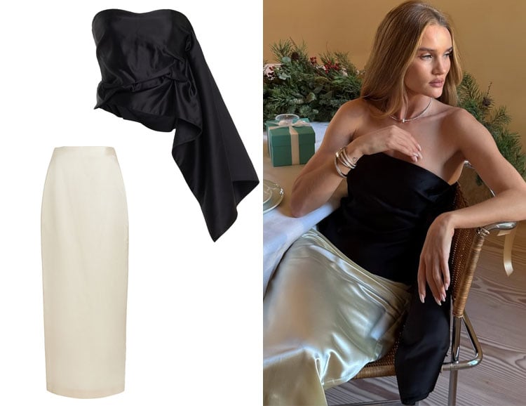 Rosie Huntington-Whiteley's The Row Nana Top & Bartelle Skirt