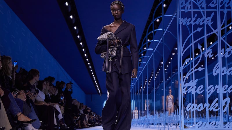 A model walks the runway during the Dior Spring/Summer 2025 show.