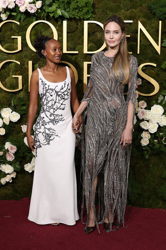 Zahara Jolie and Angelina Jolie attend the 82nd Annual Golden Globe Awards 