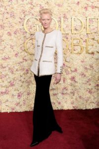 Tilda Swinton attends the 2025 Golden Globe Awards