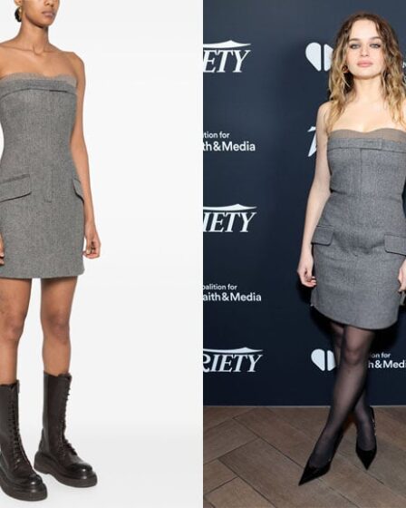 Joey King's Sportmax Tweed Bustier Dress