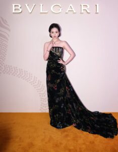 Liu Yifei Wore Elie Saab Haute Couture To The Bvlgari Infinity Serpents Exhibition Opening Ceremony