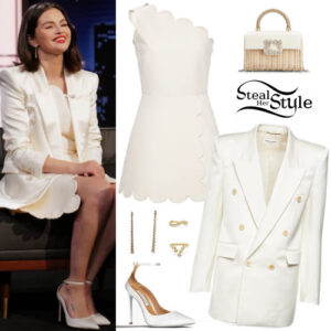 Selena Gomez: White Dress and Blazer