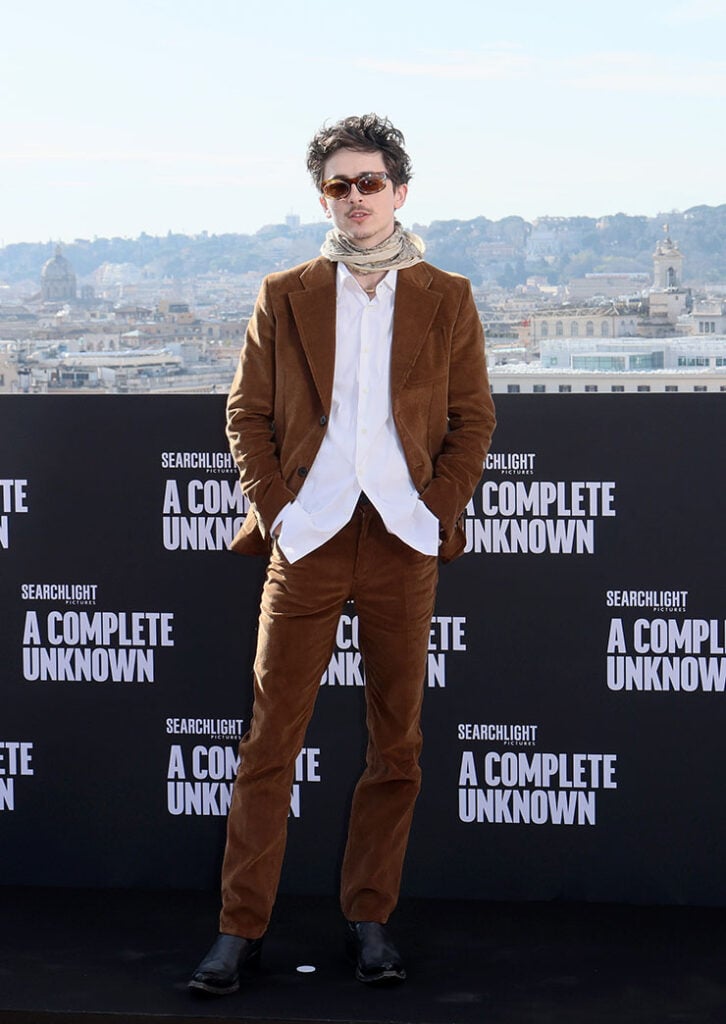 Timothée Chalamet Wore Prada To The Rome Photocall of ‘A Complete Unknown’