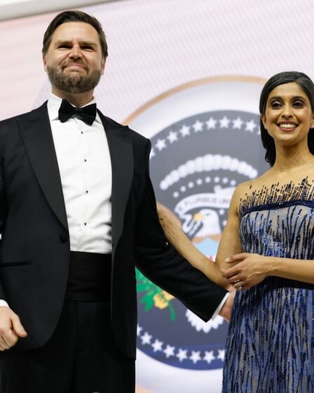 Vice President JD Vance and his wife Usha Vance attend the Commander-in-Chief Ball