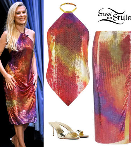 Millie Bobby Brown: Metallic Rainbow Top and Skirt