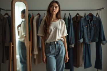 Woman expressing identity through fashion