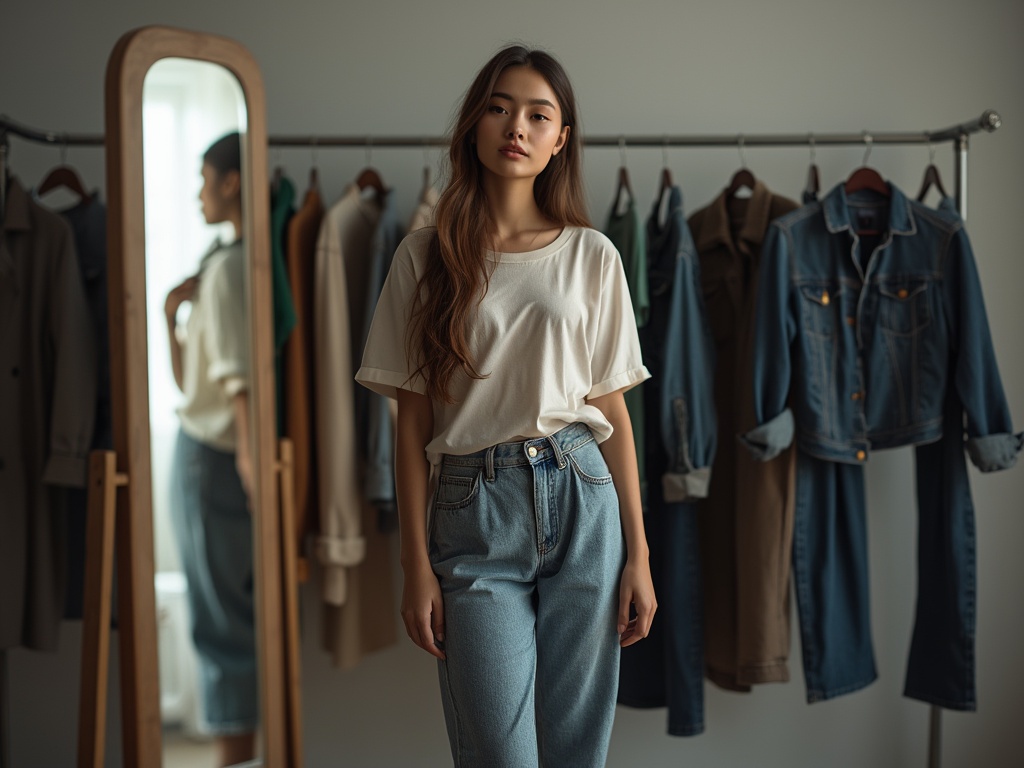 Woman expressing identity through fashion