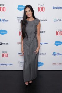 Demi Moore keeps us guessing in grey Thom Browne at the TIME100 Summit