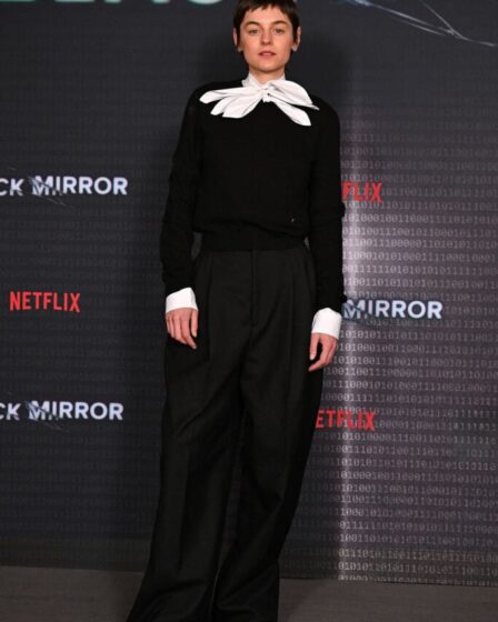 Emma Corrin Wore Moschino To The 'Black Mirror' Season 7 Screening