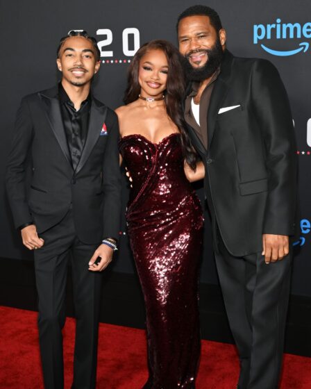 Image may contain Anthony Anderson Snootie Wild Marsai Martin Fashion Clothing Footwear Shoe Adult and Person