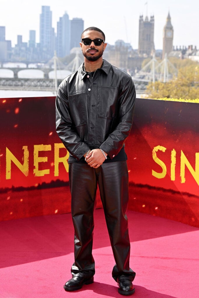 Michael B. Jordan GapStudio leather To The 'Sinners' London Photocall