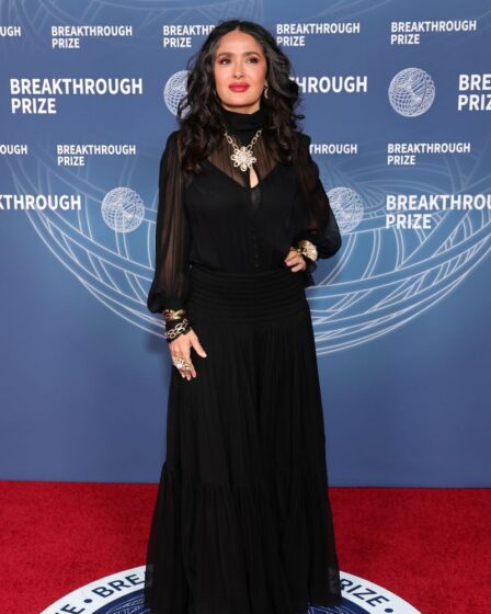 Salma Hayek attends the 11th Breakthrough Prize Ceremony at Barker Hangar on April 05, 2025 in Santa Monica, California. (Photo by Emma McIntyre/WireImage)
