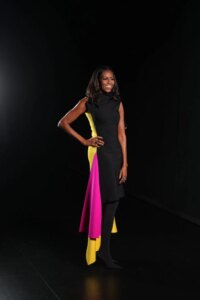 Michelle Obama Wore Loewe Promoting 'The Look', Michelle Obama, ‘The Look’, Loewe Spring 2026, Jack McCollough, Lazaro Hernandez, Brooklyn Academy of Music,